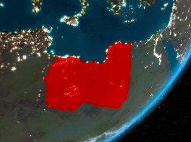 Geceleri Libya yörünge görünümü