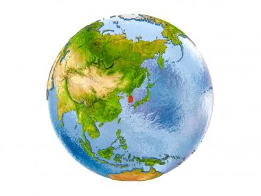 Güney Kore izole küre üzerinde