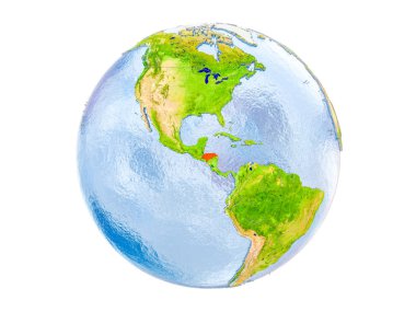 Honduras izole küre üzerinde