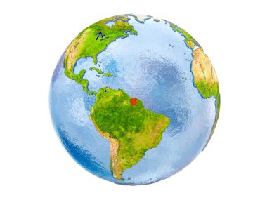 Surinam izole küre üzerinde