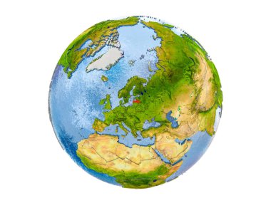 Letonya izole küre üzerinde