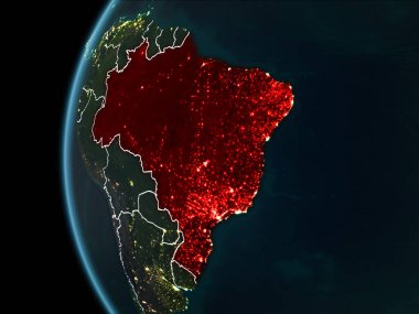 Brezilya gece uzaydan