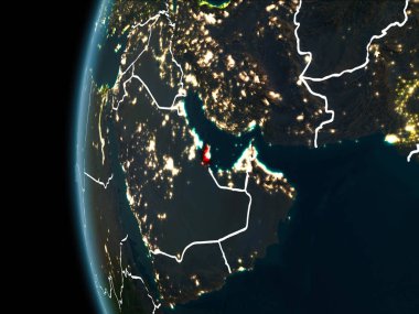 Katar gece uzaydan
