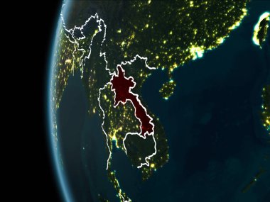 Laos gece uzaydan