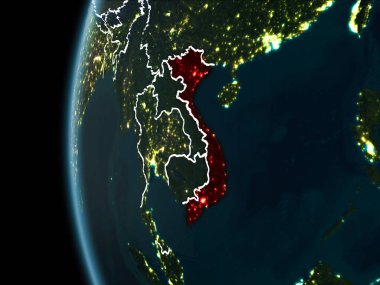 Vietnam gece uzaydan