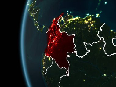 Kolombiya gece uzaydan