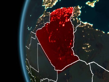Cezayir gece uzaydan
