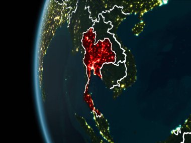 Tayland gece uzaydan