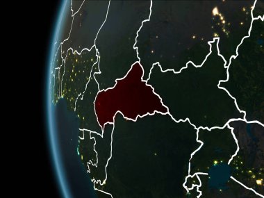 Orta Afrika gece uzaydan