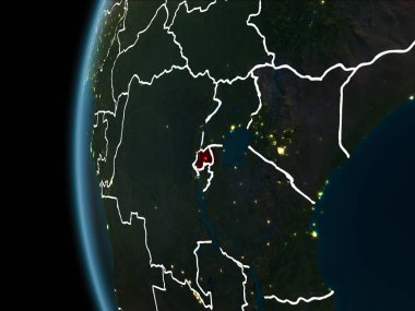 Ruanda gece uzaydan