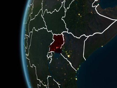 Uganda gece uzaydan