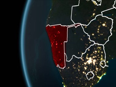 Namibya gece uzaydan