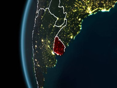 Uruguay gece uzaydan