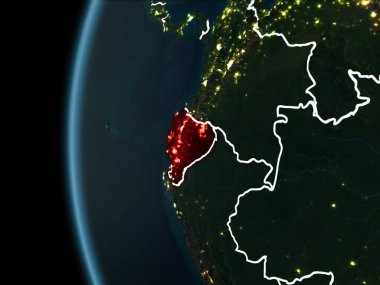 Gece uzaydan Ekvador