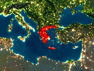 Kırmızı gece Yunanistan