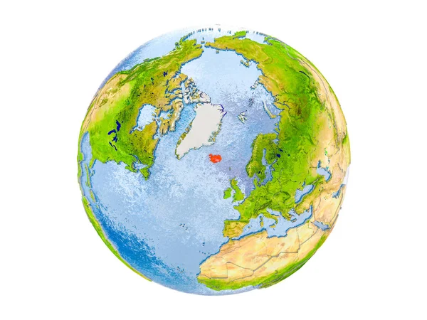 Island auf dem Globus isoliert — Stockfoto