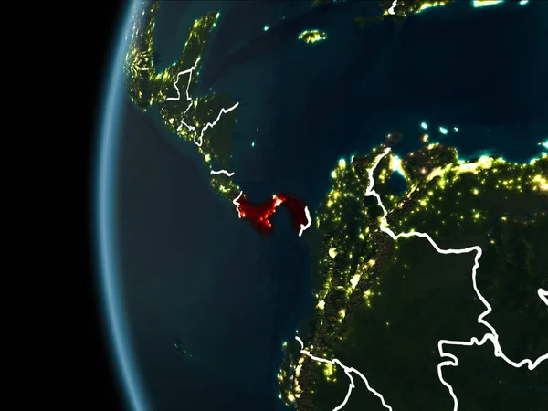 Panama from space at night