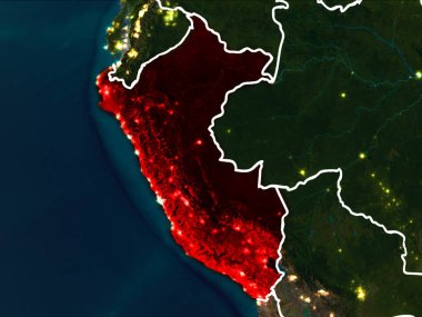 Peru Haritası geceleri