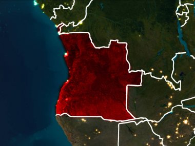 Angola Haritası geceleri