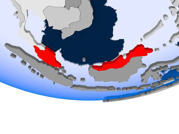 Maleisië op wereldbol — Stockfoto
