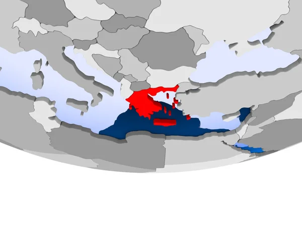 Греція на земній кулі — стокове фото