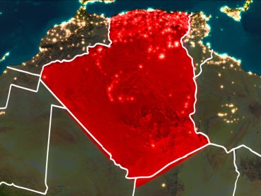 Cezayir Haritası geceleri