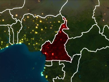 Kamerun Haritası geceleri