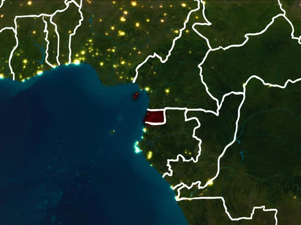 Ekvator Gine Haritası geceleri