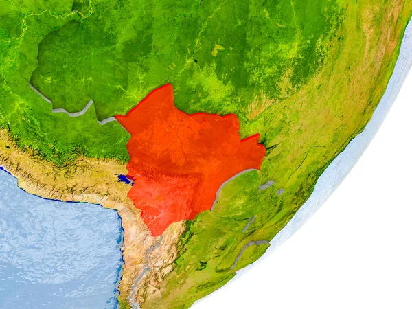 地球上のボリビアの地図 — ストック写真