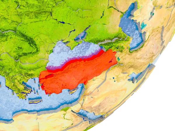 Mappa della Turchia sulla Terra — Foto Stock