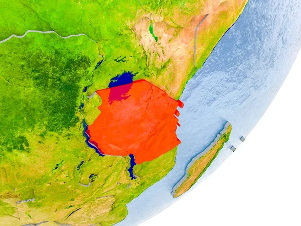 Carte de La Tanzanie sur Terre — Photo