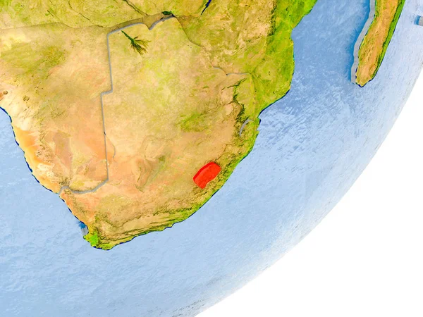 Karte von lesotho auf der Erde — Stockfoto