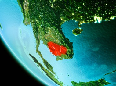 Kamboçya'da akşam kırmızı