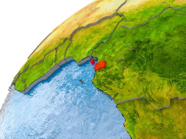 Ekvator Gine Haritası dünya üzerinde kırmızı