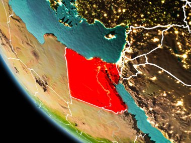 Dünya üzerinde gece Mısır