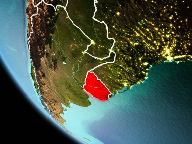 Dünya üzerinde gece Uruguay