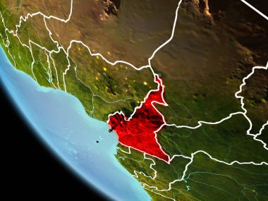 Dünya üzerinde gece Kamerun