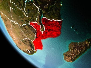 Dünya üzerinde gece Mozambik