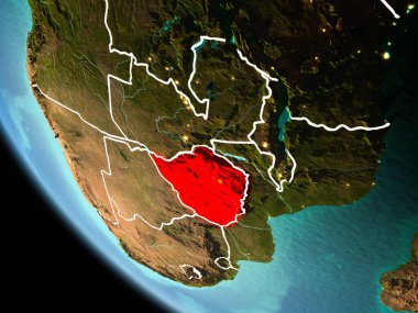 Dünya üzerinde gece Zimbabve
