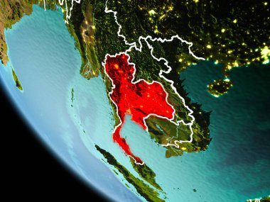 Dünya üzerinde gece Tayland
