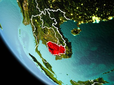 Dünya üzerinde gece Kamboçya