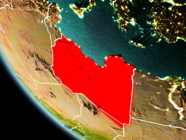 Dünya üzerinde gece Libya