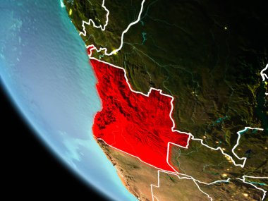 Dünya üzerinde gece Angola
