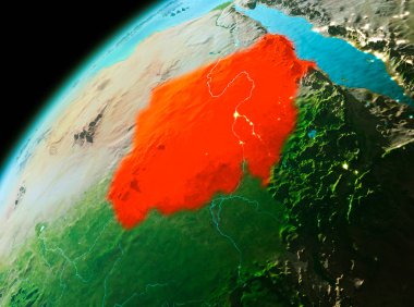 Sudan akşam uzaydan