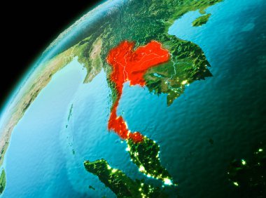 Tayland akşam uzaydan