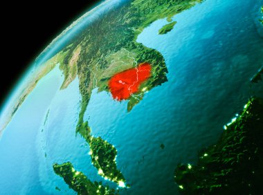 Kamboçya'dan gece uzayda