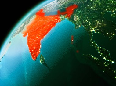 Akşam uzaydan Hindistan