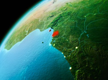 Ekvator Ginesi akşam uzaydan