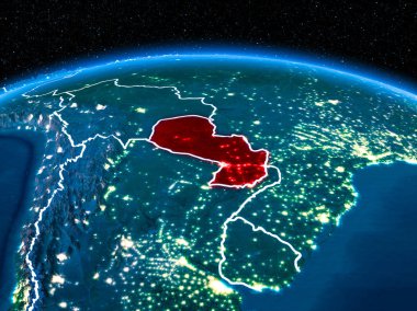 Paraguay gece uzaydan
