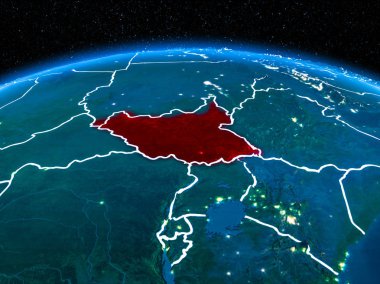 Gece uzaydan Güney Sudan